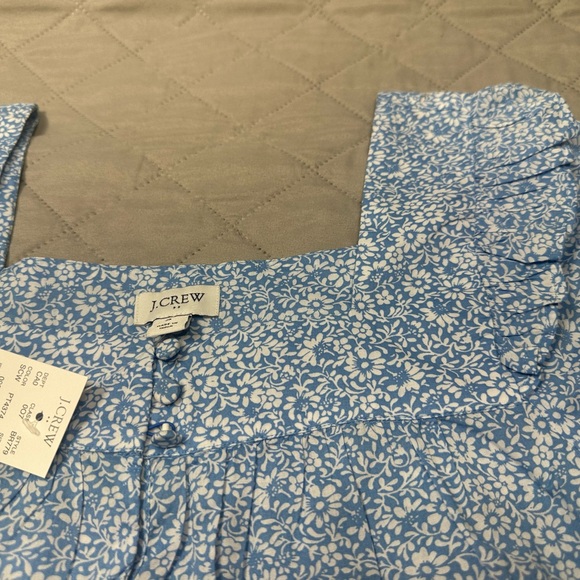 NWT J.Crew Light Blue Floral Blouse - Picture 9 of 11